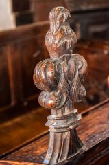 A beautifully carved poppyhead in the choir