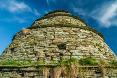 Looking up the doocot side wall