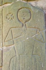 Crude medieval grave slab