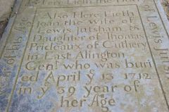 Revelstoke, St Peter the Poor Fisherman, Early 18th century grave slab