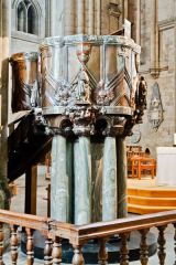 The beautifully carved pulpit