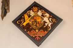 Painted royal coat of arms, 1678