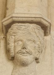 Rollestone, St Andrew's Church, Carved head on the chancel arch