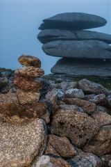 Fog falls over Rough Tor
