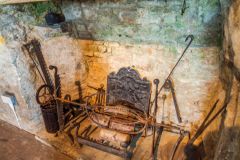 Medieval fireplace in Ypres Tower