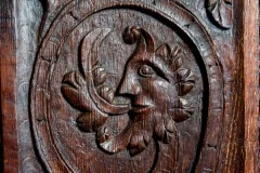 Green Man 16th century bench end