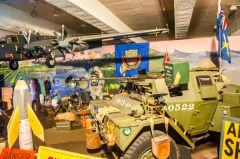 Military equipment inside the visitor entrance