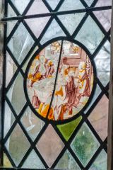 European painted glass roundel