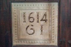 1641 panel inside the pulpit