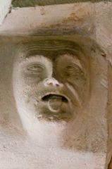 Humourous carved head in the chancel