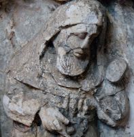 Shrewsbury Abbey, Carving detail, Charlton tomb