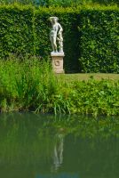 Moat and statue