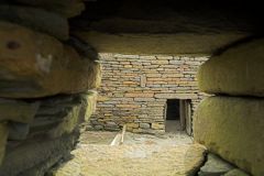 Looking through a hut window