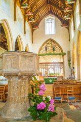 Nave and Seven Sacrament font