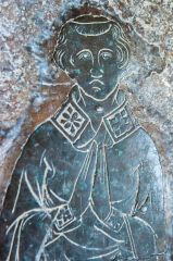 Medieval brass in the chancel