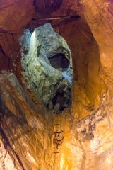 Ladders leading up to the veins of ore