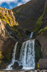 The lower falls from the beach