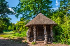 A thatched Root House in the Cork Lawn