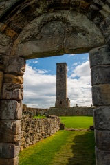 Medieval doorway and St Rule's Tower