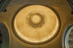 Looking up to a ceiling dome