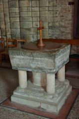 13th century Purbeck marble font