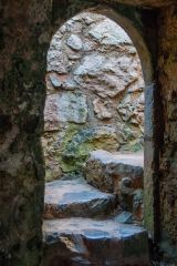 Worn stone steps and doorway
