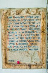 Bequest of coal to the parish poor, 1619