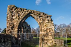The priory ruins from the east