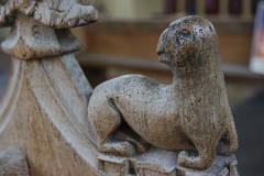Carved medieval bench end