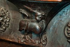 Misericord carving of a unicorn