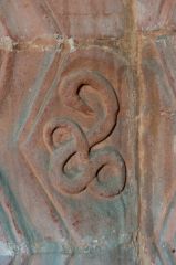 Stoneleigh, St Mary's Church, 12th century serpent carving