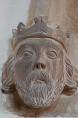 Carved king's head