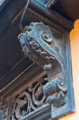 Carved cornice on the porch