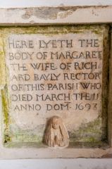 Margaret Bayly memorial, 1693