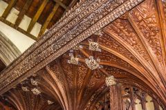 The ornately carved screen canopy