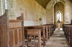 Looking west down the nave aisle
