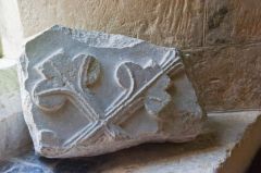 Tarrant Rushton, St Mary's Church, A fragment of a medieval grave slab