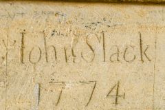 John Slack memorial inscription, 1774