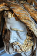 Gilded god in the entrance hall