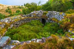 Looking into the broch interior from atop the walls