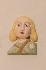 Jacobean plasterwork figure on the nave ceiling