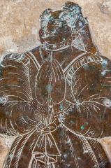 16th century brass of a woman, south aisle