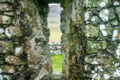 The slit window used to escape from the burning church