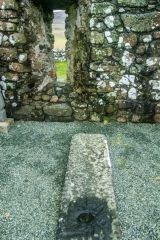 Late medieval grave slab inside the church