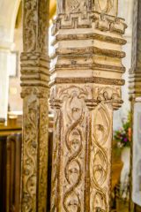Carved detail of font canopy leg