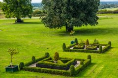 Recreated knot gardens in the castle bailey