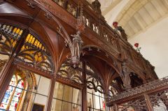 Wimborne St Giles Church, Detail of the rood screen carving