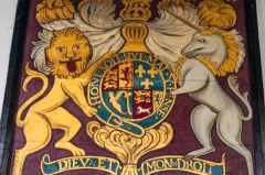 A very rustic royal coat of arms