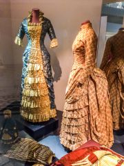 A pair of Victorian wedding dresses