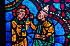 13th century stained glass panel